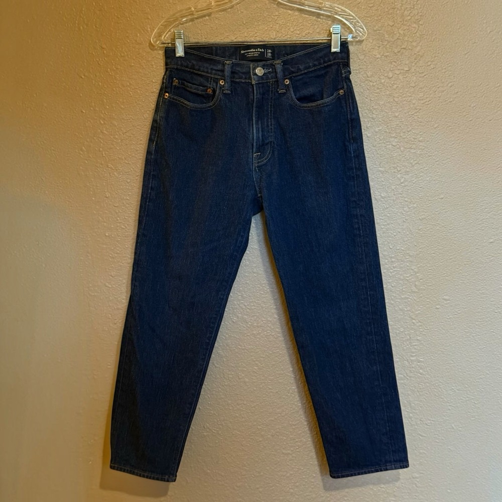 Abercrombie & Fitch Jeans Womens 28X26 Dark Blue Vintage Stretch Athletic Loose